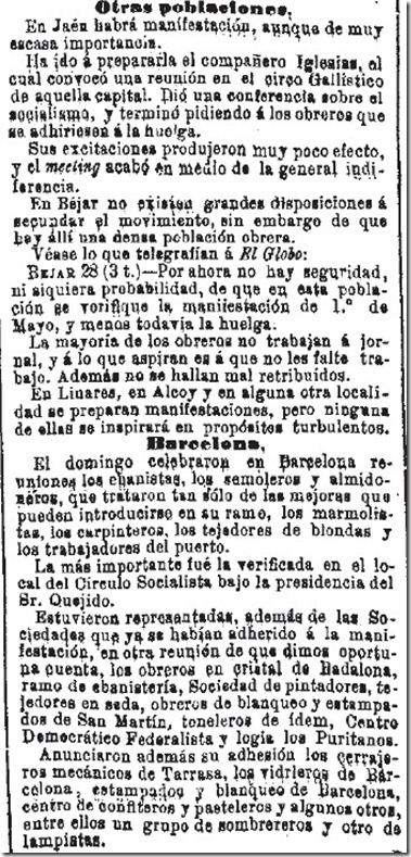 1890-04-30 - La Iberia - 01 (Preparativos del 1º de Mayo - Otras poblaciones y Barcelona - 1)