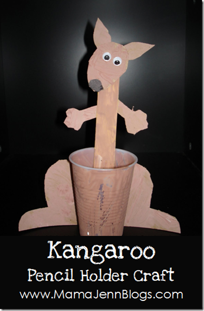 Kangaroo Pencil Holder Craft