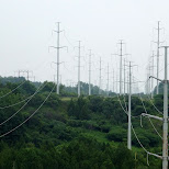 Pickering Nuclear plant power lines through Rouge Park in Toronto, Canada 