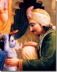Nanda Maharaja with Krishna