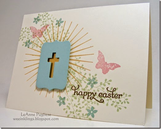 LeAnne Pugliese WeeInklings Gold Cross Easter Card Stampin Up