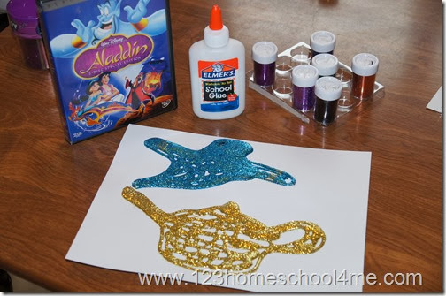 Aladdin Sand Art Craft for Families Aladdin Sand Art Craft for Families