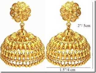 Gold Jhumka earrings