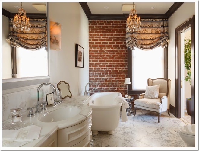 Exciting Bathroom Interior Design Ideas Brick Wall Accent