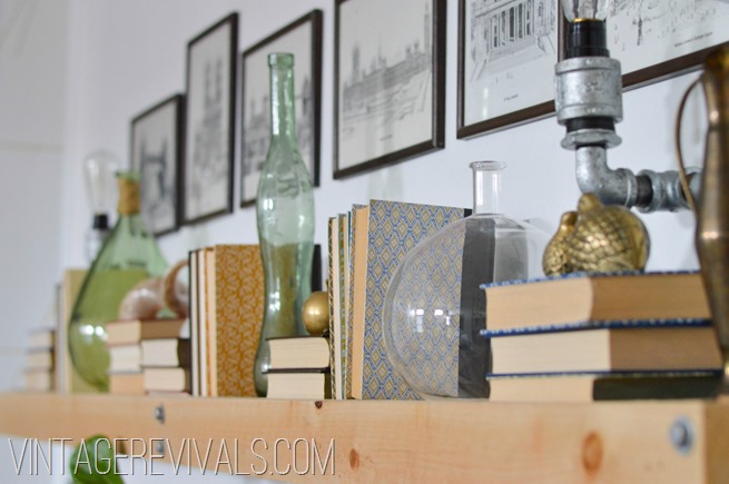 Book Shelves Living Room Makeover @ Vintage Revivals