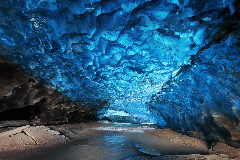 Crystal ice cave skaftafell iceland