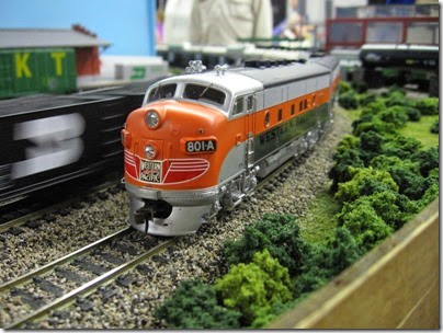 IMG_5483 Western Pacific F3A #801A pulling the California Zephyr on the LK&R HO-Scale Layout at the WGH Show in Portland, OR on February 17, 2007