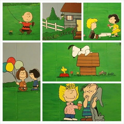Peanuts characters wall mural collage Peanuts characters wall mural collage