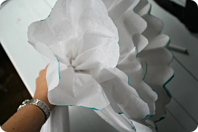 DIY white tissue flowers