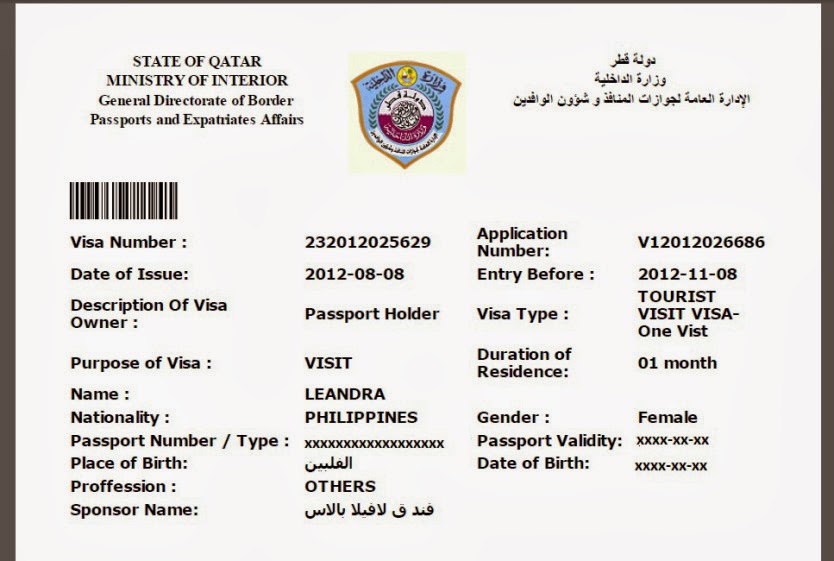 Types of Entry visas to Qatar