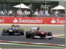 Alonso precede Webber nel gran premio di Gran Bretagna 2012