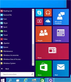 Video de Windows 9 con el menú de inicio y los escritorios virtuales
