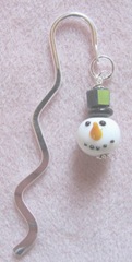 2011 Beaded gifts..snowman head metal hook bookmark