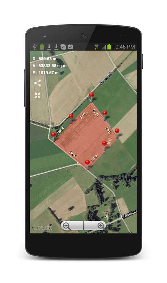 Planimeter - GPS area measure - screenshot