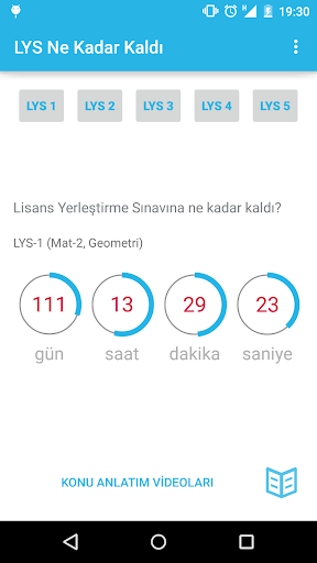 LYS Sınavı Zaman Geri Sayım