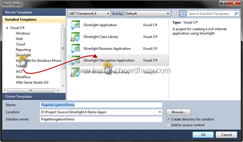 Create New Silverlight Navigation Application Create New Silverlight Navigation Application