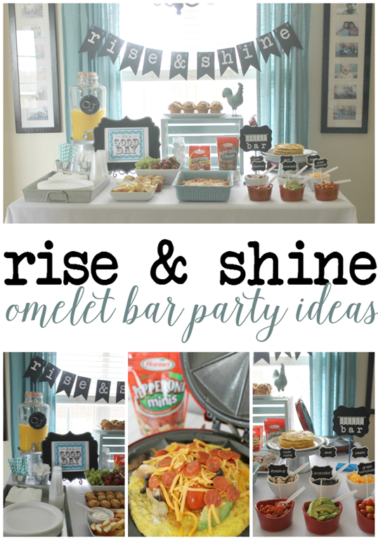 Rise & Shine Omelet Bar Party Ideas at GingerSnapCrafts.com #omeletbar #pepitup #cbias #ad