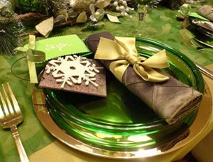 decoración navideña en verde