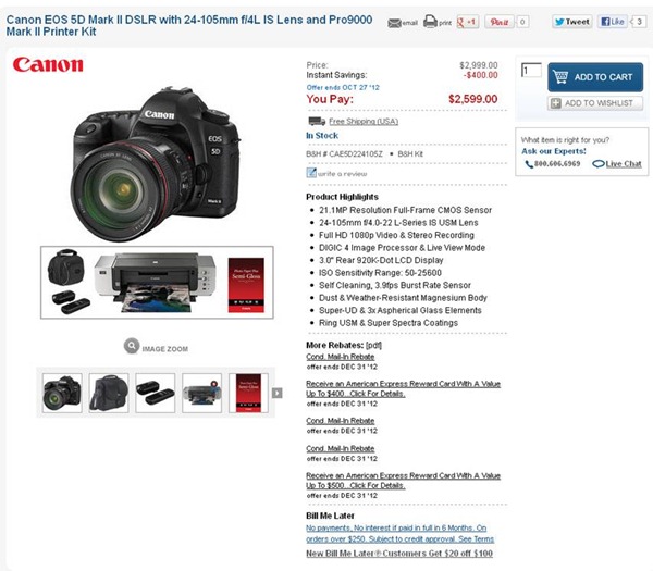 Canon 5D Mark II Bundle Sale