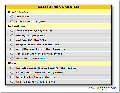 Lesson Plan Checklist