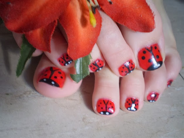 Ladybug Toe Nail Art Designs - wide 6