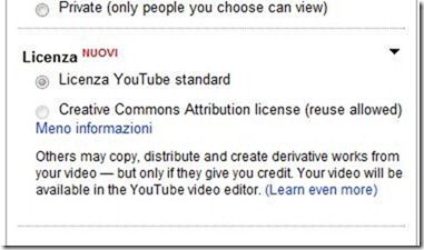 licenza youtube creative commons