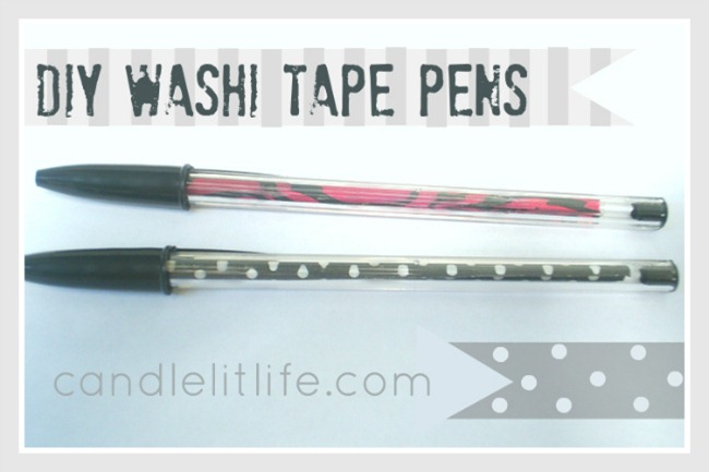 DIY Washi Tape Pens by Candle Lit Life
