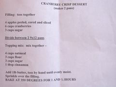 Cape Cod Columbus weekend 2012..Sat. Green Brier Jam Kitchen cranberry crisp dessert recipe
