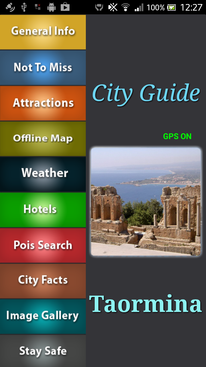 Taormina Offline Map Guide Screen 1