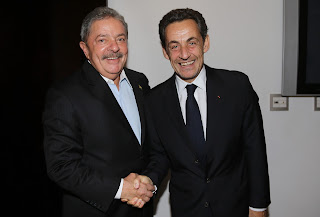 Lula e o ex-presidente francês Nicolas Sarkozy. Foto: Ricardo Stuckert/Instituto Lula