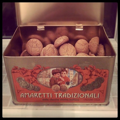 #48 - Golden amaretti tin stocked with almond biscuits