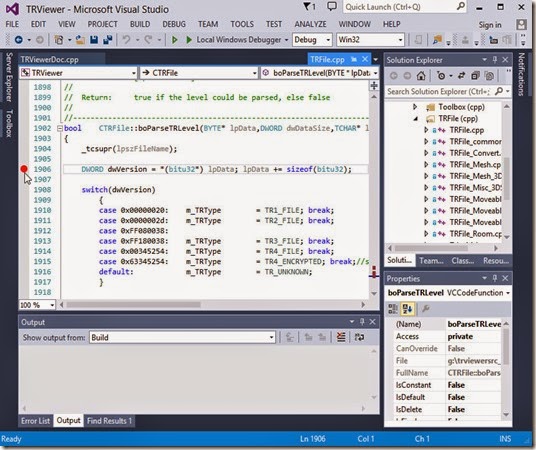 Breakpoint in boParseTRLevel Breakpoint in boParseTRLevel