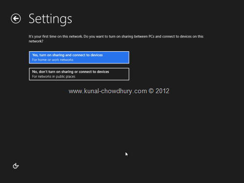Win 8 Installation Experience - Settings - Device