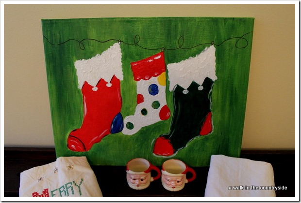 Christmas stockings painting