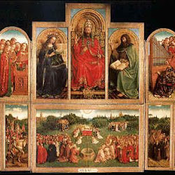 119 - Huberto y Jean Van Eyck - Poliptico del Cordero mistico de la Iglesia de San Bavon de Gante