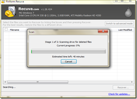Use recuva to recover the data.