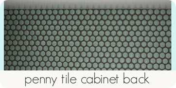 penny tile cabinet back