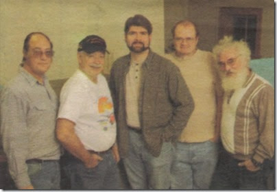 Longview, Kelso & Rainier Model Railroad Club Members Cliff West, Al Peffley, Rob Painter, Doug Markhart and Al Belanger in 2005