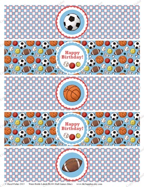 BL001 etsy 2  ball games water bottle labels