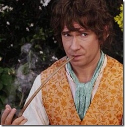 Younger Bilbo Smoking a Pipe