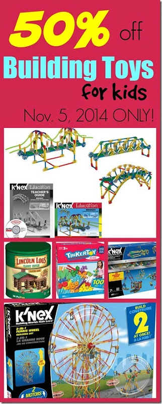 Toy Deals - 50 off building toys today only! Toy Deals - 50 off building toys today only!