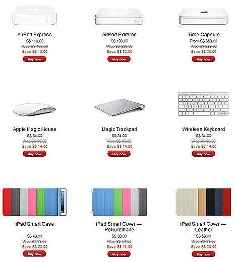 APPLE Singapore annual Lunar New Year SALE iPad Retina Display 16gb 32gb 64gb Wifi 4G, MacBook Air Pro, iPhone 4S, iPod Touch, Nano, Magic Track pad, Magic Mouse, Time Capsule 2TB, AirPort Express Base Station , iPad smart cover