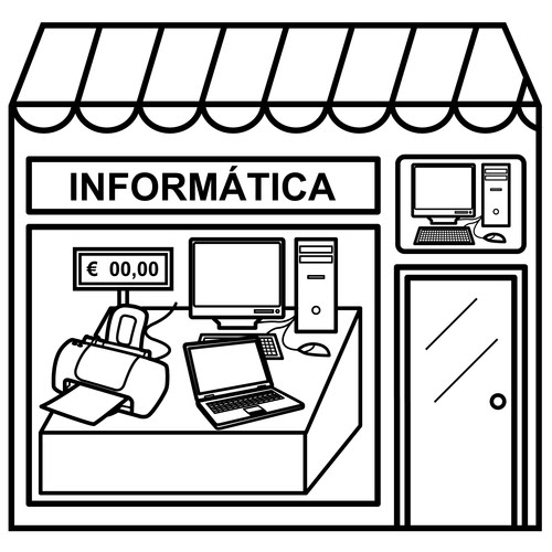 DIBUJOS DE TIENDAS PARA COLOREAR