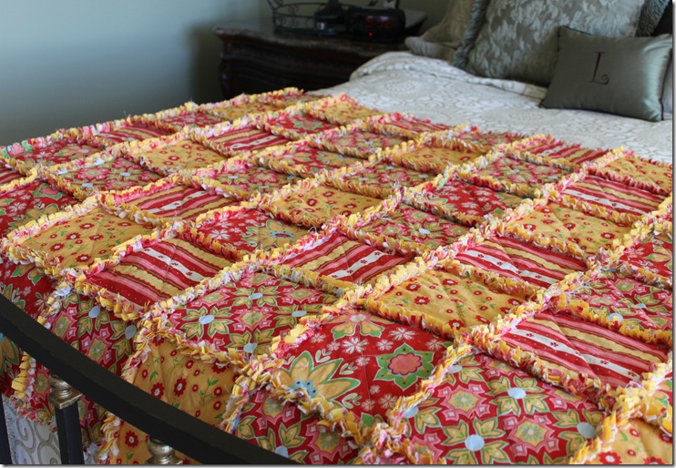 Rag Quilt Yellow and Red 041