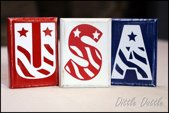 USA wooden blocks- Patriotic Craft
