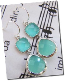 Aqua Blue Glass Earrings