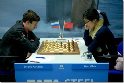 Tata 2013 Round 1 Sergey Karjakin Hou Yifan