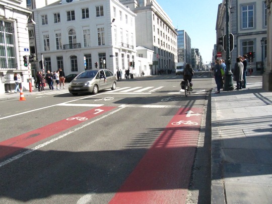 Bike lanes in Brussels, Belgium