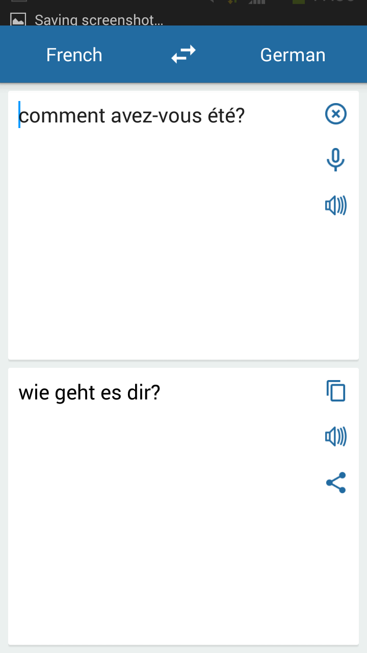 German French Translator Screen 3