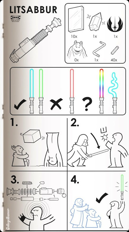 ikea how to make a real lightsaber